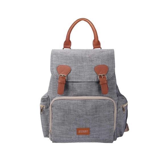 AISPARKY Handbags - Multifunctional Diaper Bag Backpack with Handle Baby kids mother organizer -Gray
